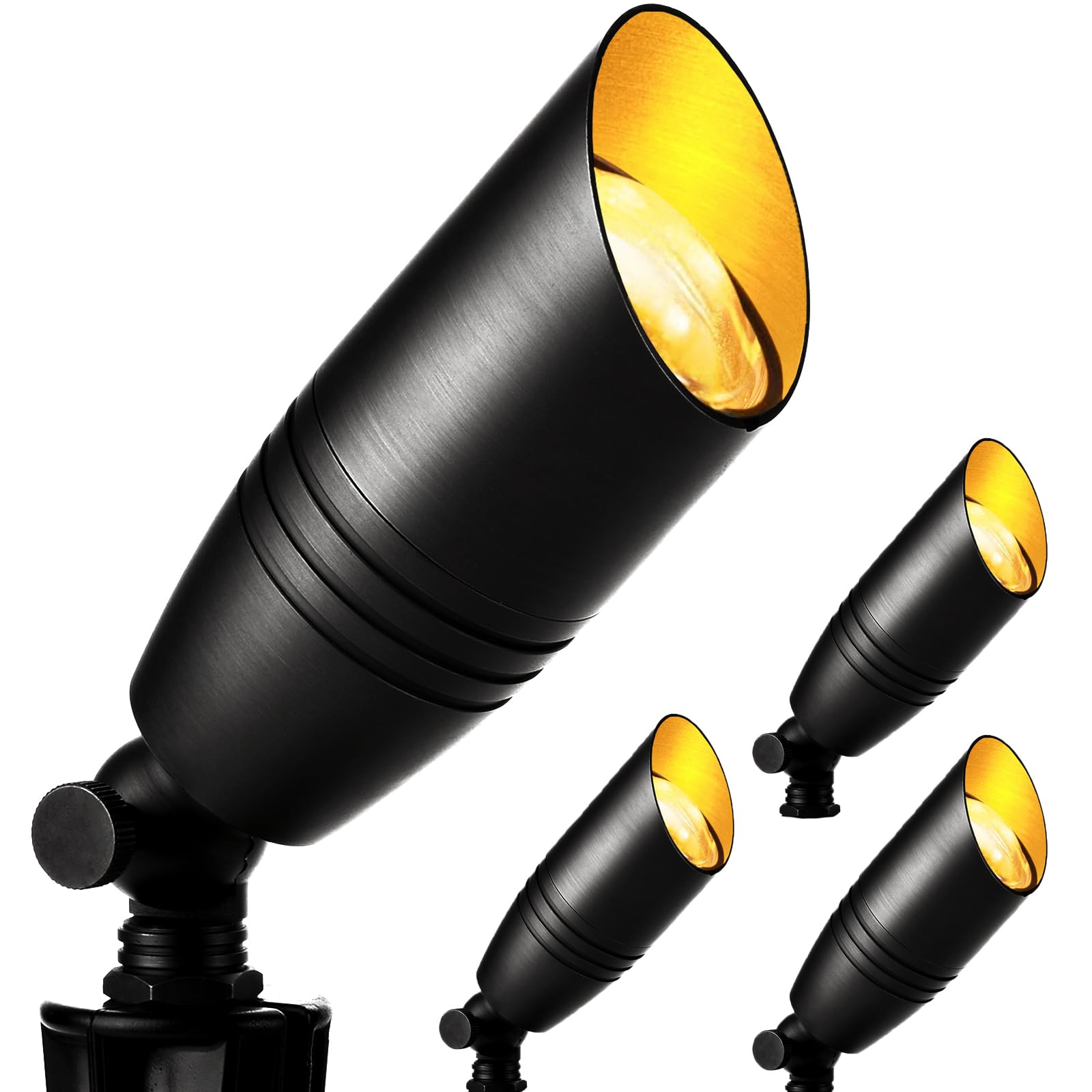 ACTUS SLOWHOUSE ウッディライト wowlite Low Voltage Spot Lights Outdoor LED 4 Pack, Die-cast